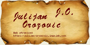 Julijan Orozović vizit kartica